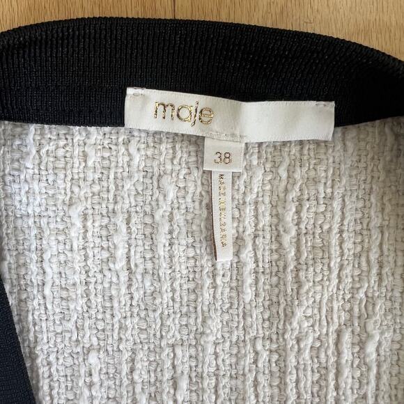 Maje Black and White Cardigan Preppy Academia Minimalist EU 38 - Picture 2 of 5